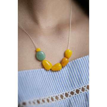 Colier din argint 925 cu jad şi aventurin | Solum - Default Title