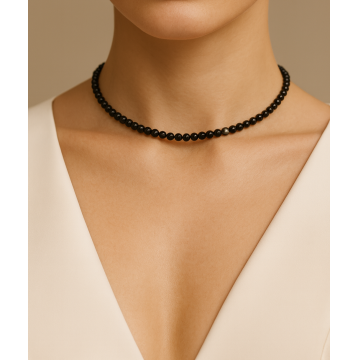 Colier din argint 925 cu obsidian | Humus - Default Title