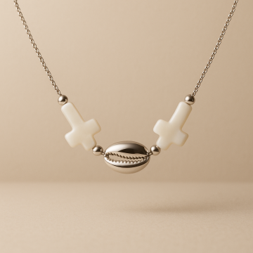 Colier din argint 925 cu sidef | Aequa - Default Title