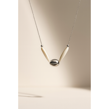 Colier din argint 925 cu sidef şi pandantiv scoicǎ | Concha - Default Title