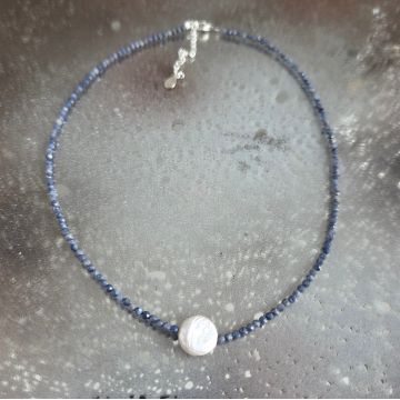 Colier safir si perle Celestial#114