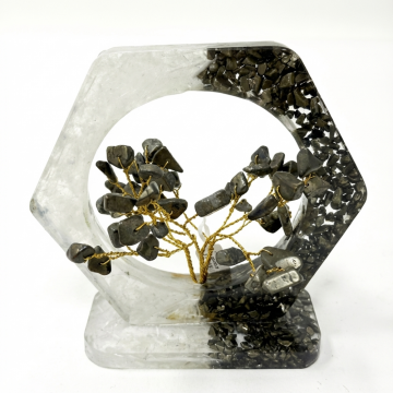 Copac Orgon cu Pirita si Selenit ,   Forma Hexagonala 10A 10 cm