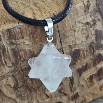 Pandantiv cuart incolor/ de stanca | Merkaba