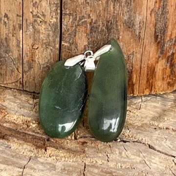 Pandantiv jad verde nefrit | OVAL