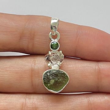 Pandantiv moldavit din argint | Model 7