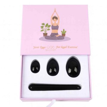 Set Cristale Yoni din Obsidian Negru ,   Vindecare Feminin Sacra si Eliberare Energetica