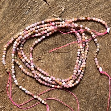 Sirag margele pietre semipretioase sfere fatetate OPAL ROZ