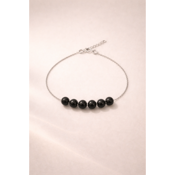 Brǎțarǎ din argint 925 cu onix | Nox - Default Title