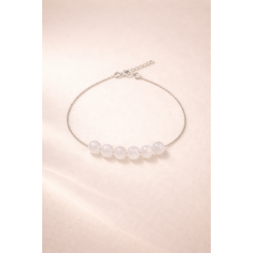 Brațarǎ din argint 925 cu jad | Sara - Default Title