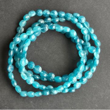 Brățară fațetată calcit albastru discuri rotunde 6x4 mm