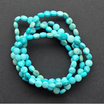 Brățară fațetată howlit albastru discuri rotunde 6x4 mm