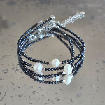 Brățară reglabila fatetata spinel 2 mm | Pearl