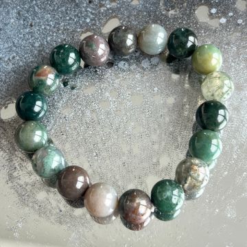 Bratara agat indian sfere 10-11 mm