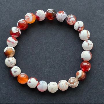 Bratara agat portocaliu 8-9 mm