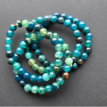 Bratara copii agat verde-albastru 6 mm