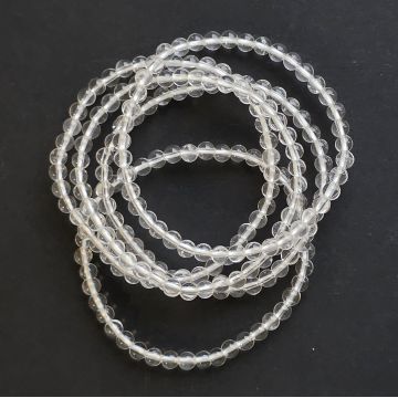 Bratara copii cuart incolor / cristal de stanca 4 mm