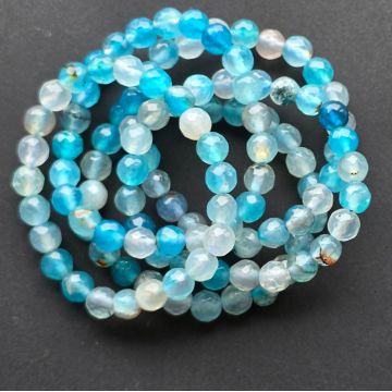 Bratara copii fatetata agat albastru 6 mm  | Model 1