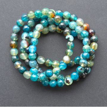 Bratara copii fatetata agat albastru 6 mm  | Model 2