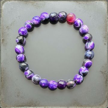 Bratara copii fatetata agat mov 6 mm