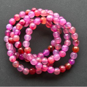 Bratara copii fatetata agat roz 6 mm | Model 2
