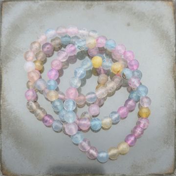 Bratara copii fatetata jad pastel 6 mm