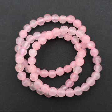 Bratara copii fatetata jad roz 6 mm