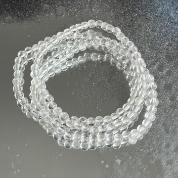 Bratara cuart de stanca/cristal incolor 4-5 mm