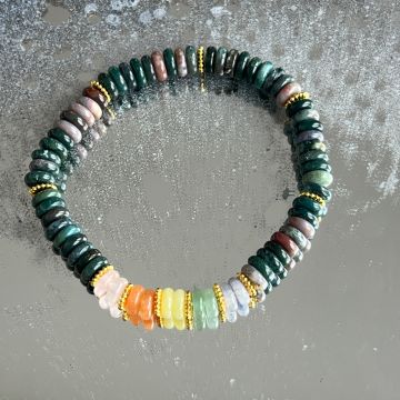 Bratara discuri agat indian | 7 chakre