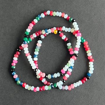 Bratara discuri fatetata agat mix 4x3 mm