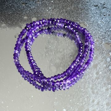 Bratara discuri fatetate agat mov inchis 4x3 mm