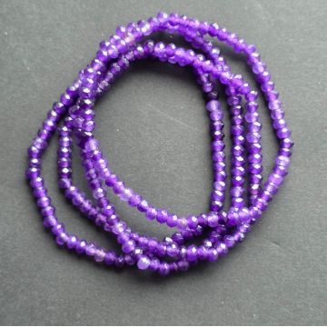 Bratara discuri fatetate agat mov inchis 4x3 mm