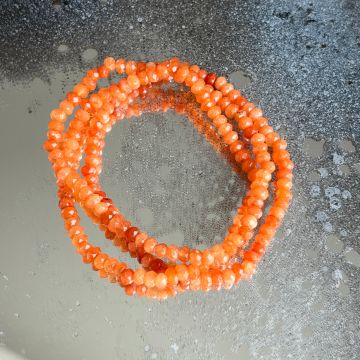 Bratara discuri fatetate agat portocaliu 4x3 mm