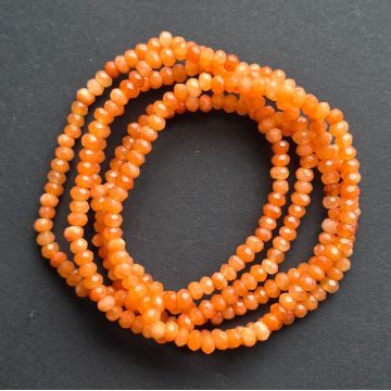 Bratara discuri fatetate agat portocaliu 4x3 mm