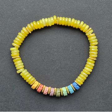 Bratara discuri jad galben | 7 chakre