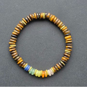 Bratara discuri ochi de tigru | 7 chakre