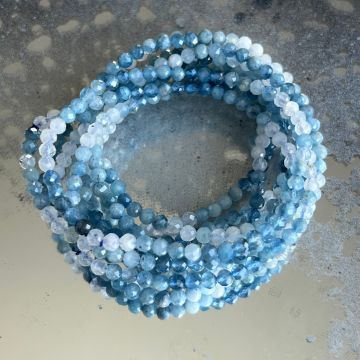 Bratara fatetata acvamarin 4 mm -model 2