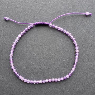 Bratara fatetata ametist 3 mm snur reglabil
