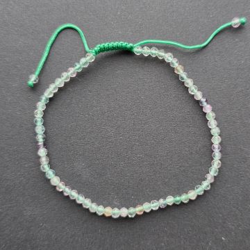 Bratara fatetata fluorit 3 mm snur reglabil