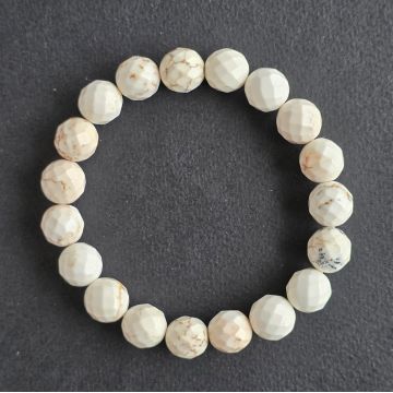 Bratara fatetata howlit alb 9-10 mm