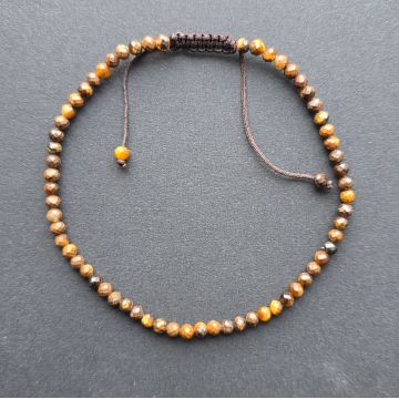 Bratara fatetata ochi de tigru 3 mm snur reglabil