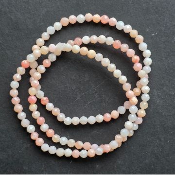 Bratara fatetata opal roz 4 mm