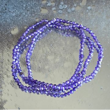 Bratara fatetata zircon mov-lavanda 3 mm