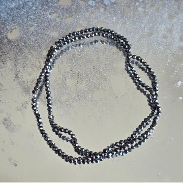 Bratara fatetata zircon negru 2 mm