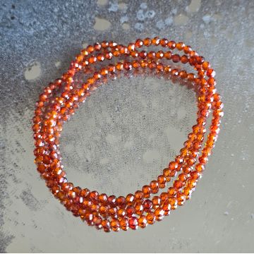 Bratara fatetata zircon portocaliu 3 mm