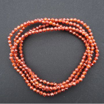 Bratara fatetata zircon portocaliu 3 mm