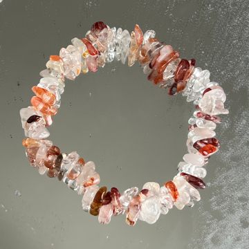 Bratara mix cuart incolor, cuart hematoid chipsuri