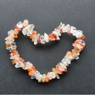 Bratara mix cuart incolor, cuart hematoid chipsuri