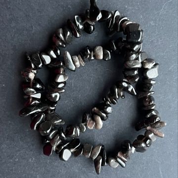 Bratara obsidian argintiu chipsuri