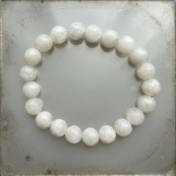 Bratara piatra lunii alba 10 mm