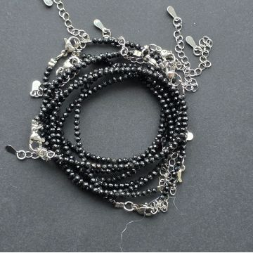 Bratara reglabila fatetata turmalina 2 mm